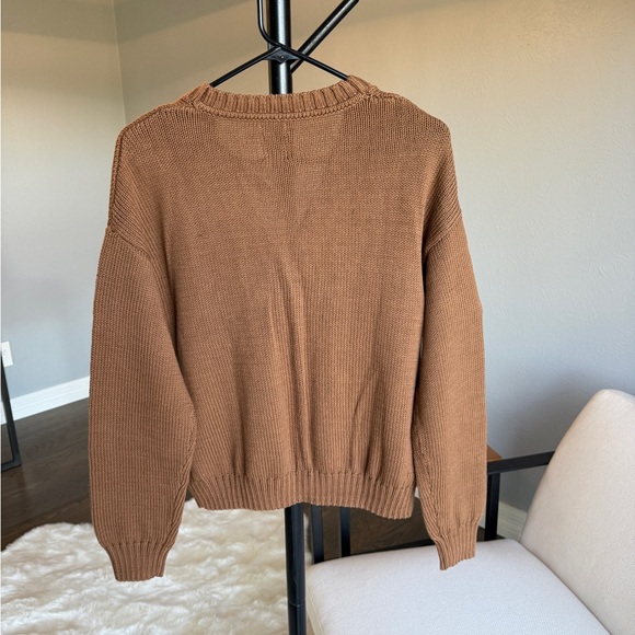 GAP NWT Linen and Cotton Blend Cardigan Sweater Women’s L in Warm Brown - Picture 2 of 7
